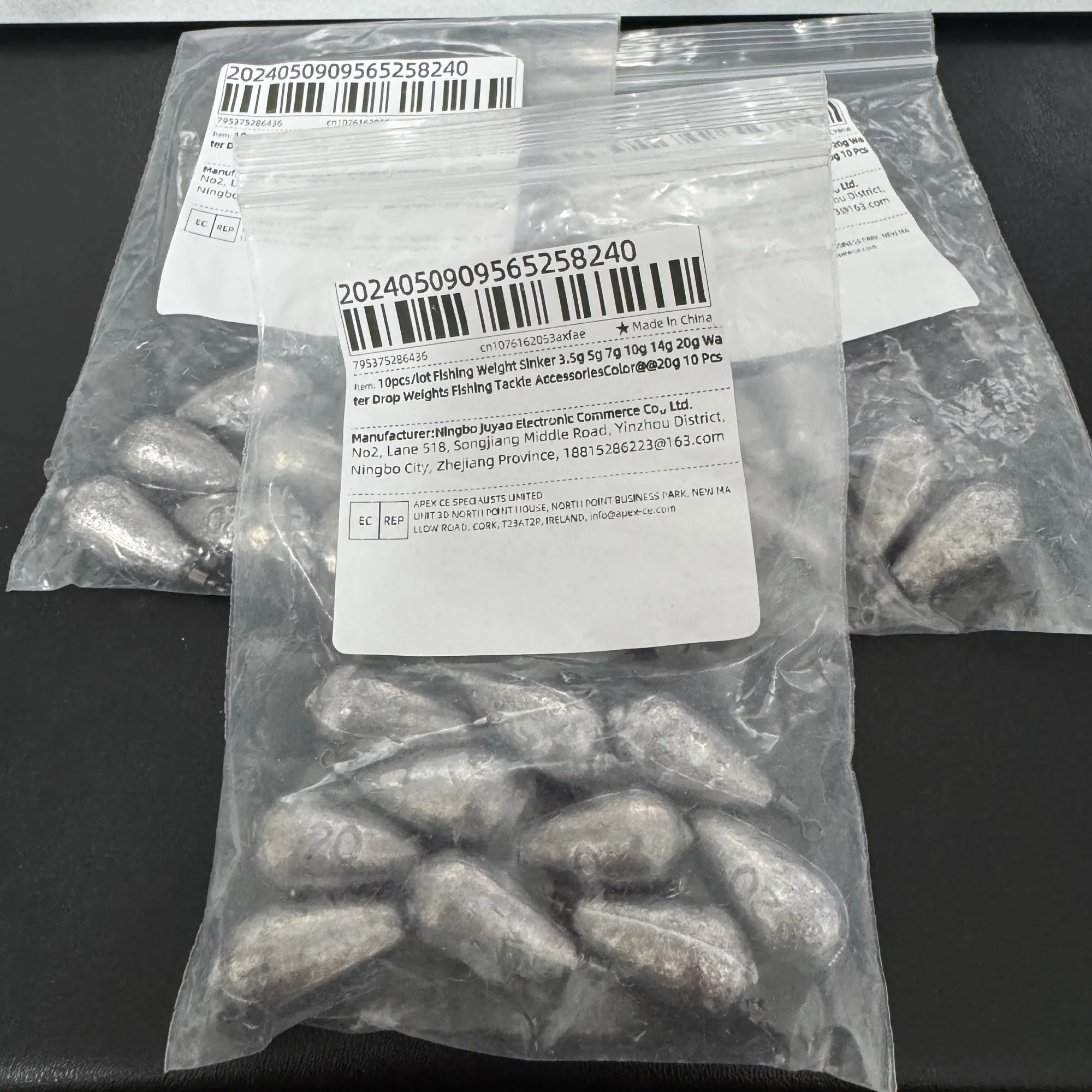 10pcs/lot Fishing Weight Sinker 3.5g 5g 7g 10g 14g 20g Water Drop Weights Fishing Tackle Accessories photo review