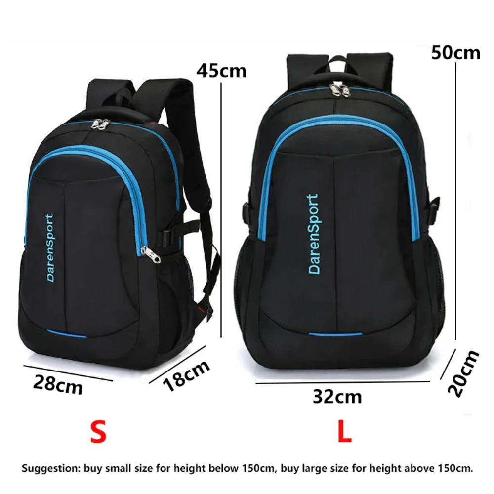 School Bag Oxford Shoulder Backpack Fashion Lightweight Waterproof Travel Laptop Rucksack Large Capacity Wear-resistant Student