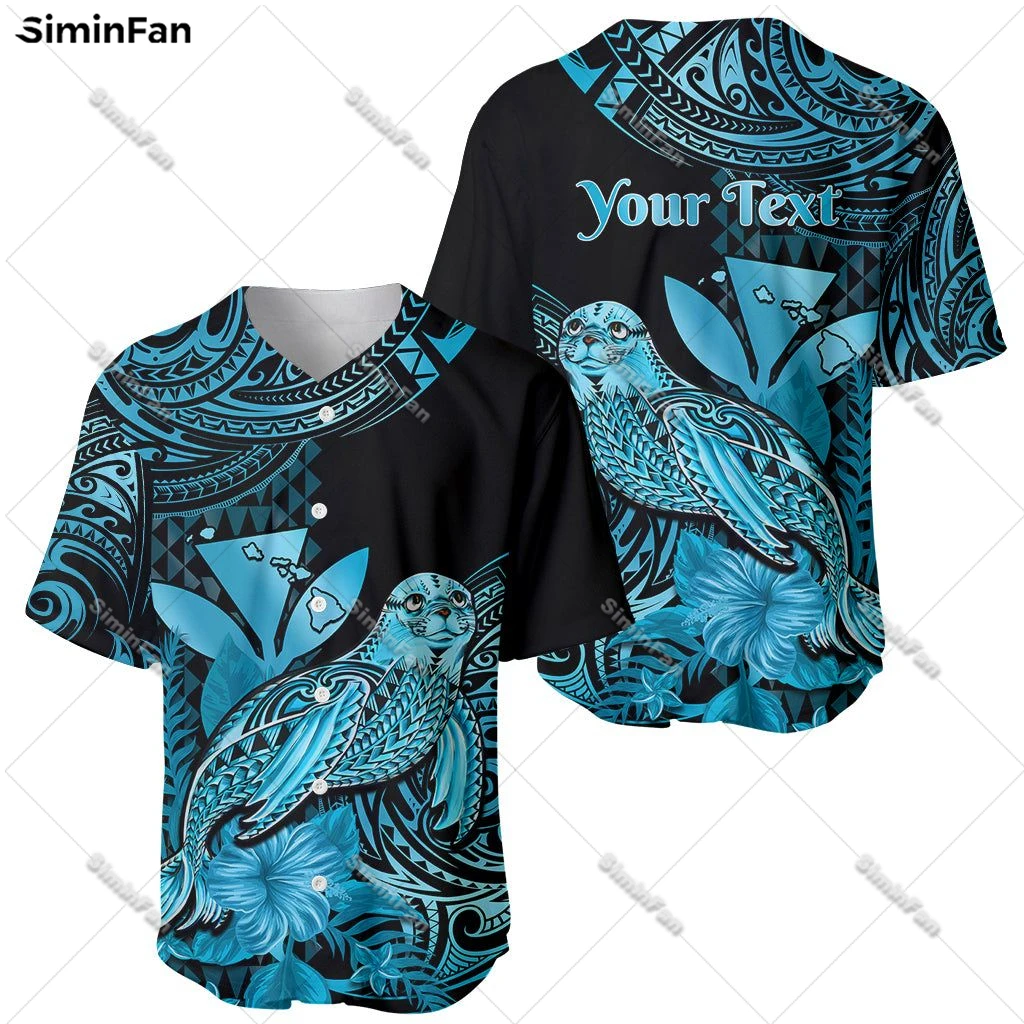 

Guam Polynesian Tropical Flower Hawaii Printed Baseball Jersey Shirt Men Summer Collarless Tee Camisa Unisex Tshirt Female Top-1