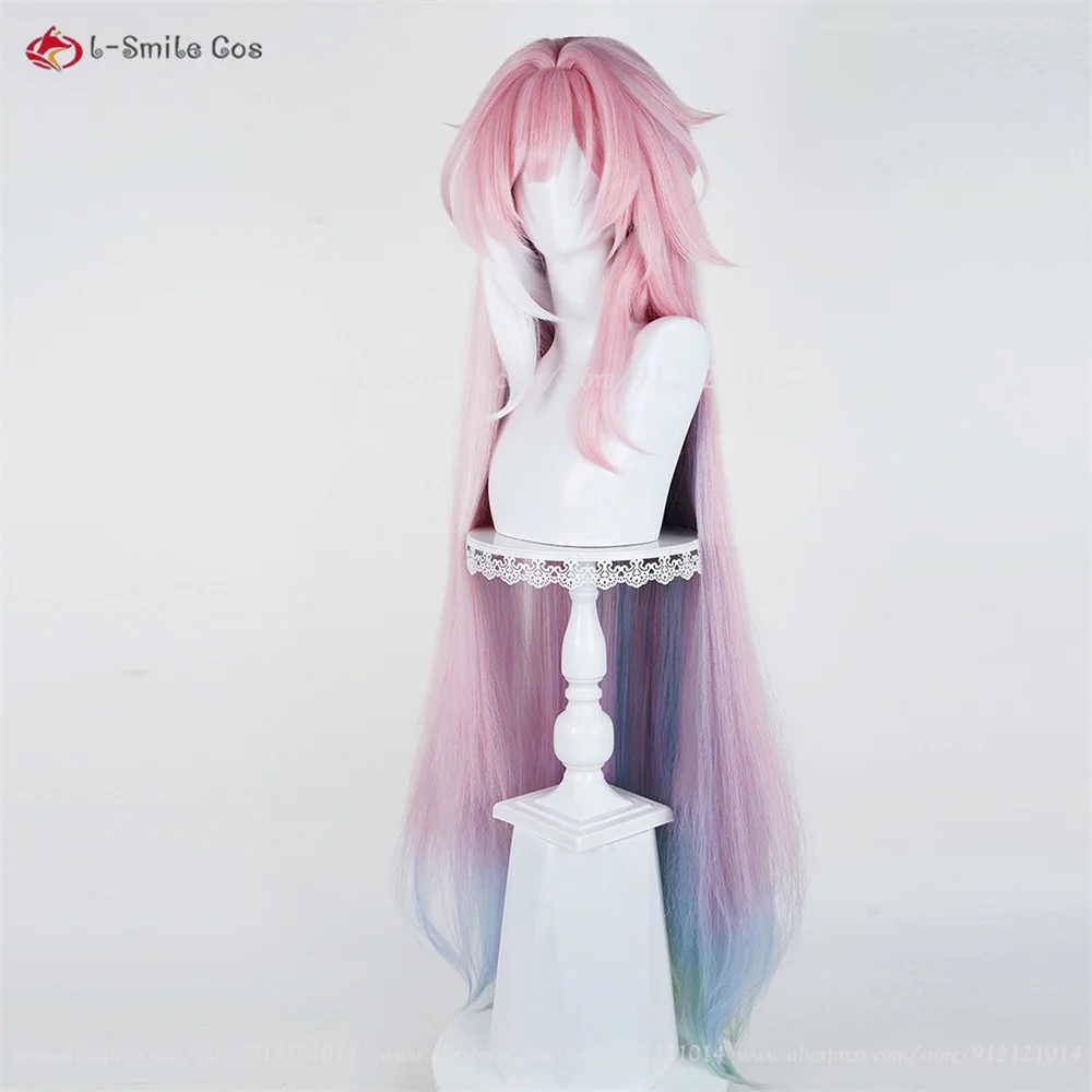 HSR Cyrene Cosplay Perücke 105/130cm Pink Mix Anime Hitzeresistent Synthetik 7
