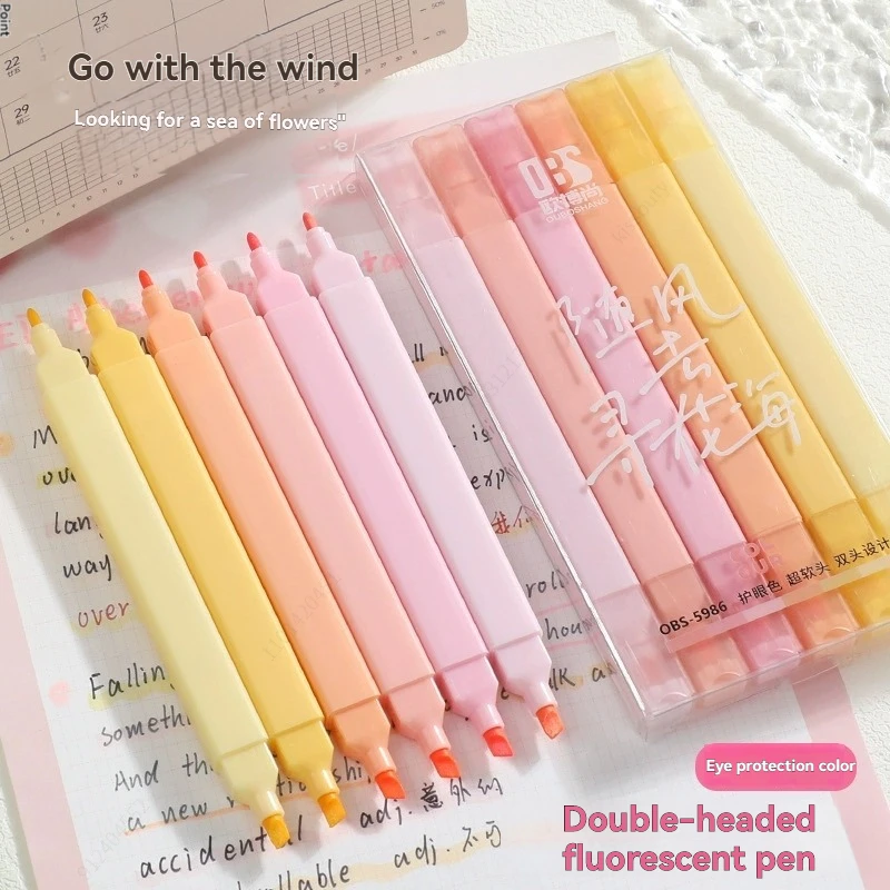 Textmarker mit zwei Spitzen, 12 Farben, Bibelstifte, kein Auslaufen mit weicher Spitze, Ästhetikstifte, Marker, Kawaii, stationär, für Studenten – Detail 5