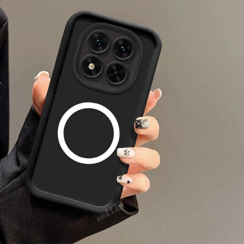 Solid Color Magnetic Attraction Anti-Drop Silicone Phone Case