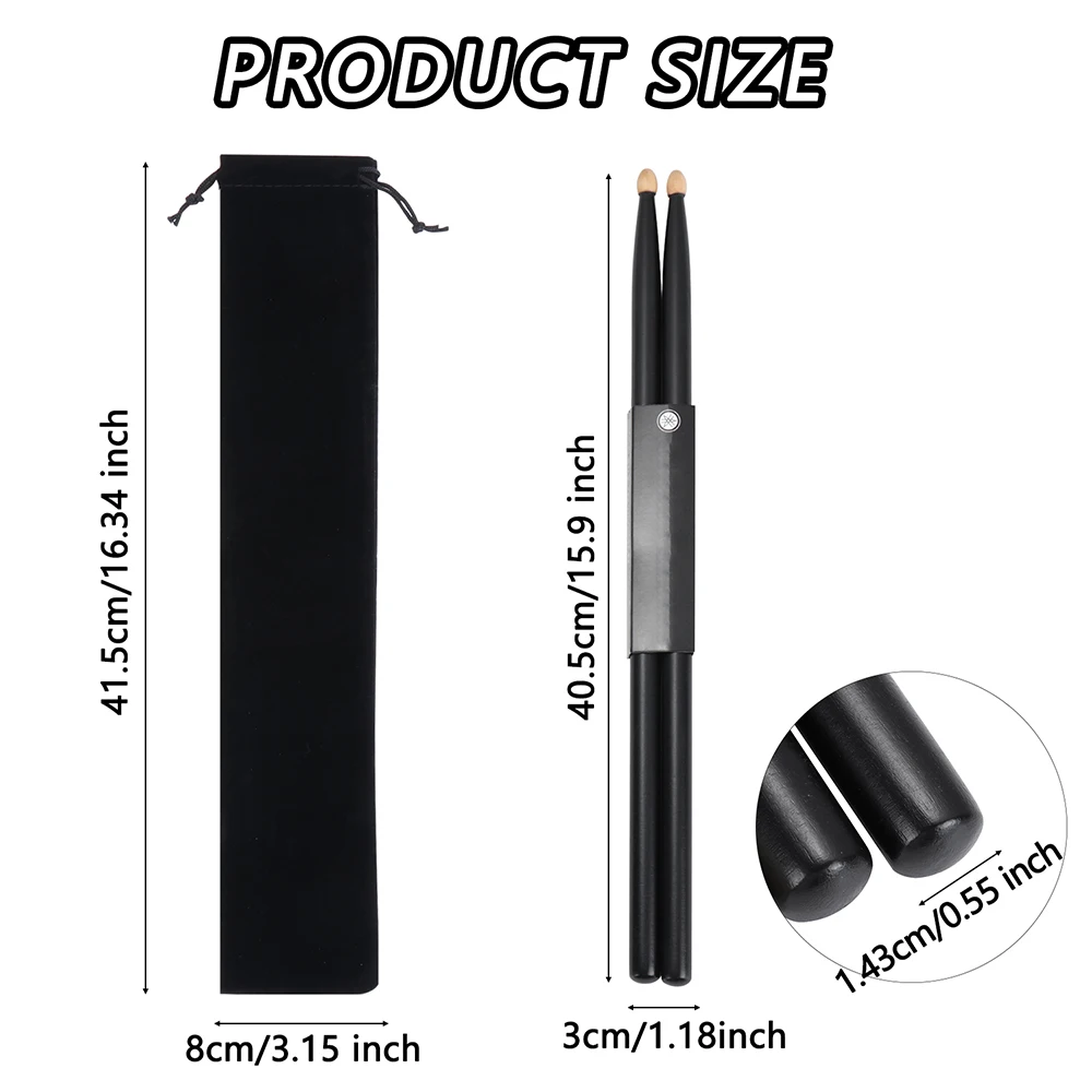 Drum sticks Drumstick bag Drum percussion accessories Drum accessories 1Pairs Professional Drum Sticks With Carrying Bag for Beginners