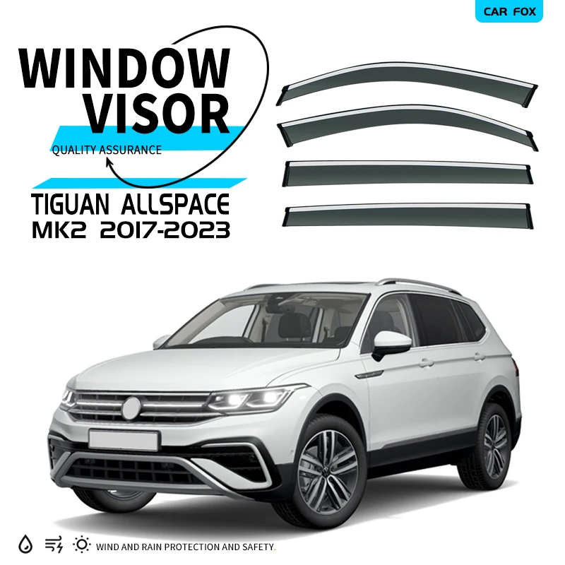 

For Volkswagen VW Tiguan 5N AD/BW 2007-2023 Plastic Window Visor Vent Shades Sun Rain Deflector Guard 4PCS/SE