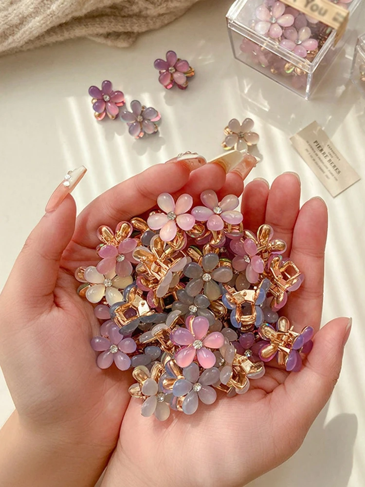 10 Stück Super Fairy Flower Claw Clip Haarspange Seitenhaarwurzel Mädchen Clip Haarschmuck Kopfbedeckung, Haarteil, Pony, zerbrochenes Haar