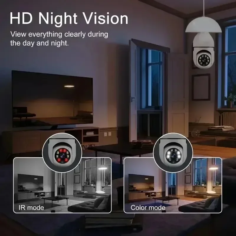 Bulb Camera Panoramic bulb camera wireless E27 projection 360 degree rotation high-definition night vision full-color