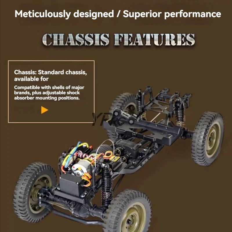 Dessous du Crawler Buggy RC 1/10 PNP ou RTR - Voiture tout terrain radiocommandée avec détails du châssis