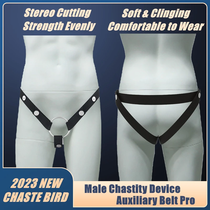 Dispositivo di castità maschile Stereo Taglio Cintura ausiliaria Fascia elastica Corda regolabile Anello scroto Biancheria intima Wom_voghion.com