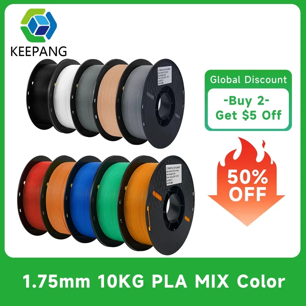 MIX Colors 10KG PLA Filaments for 3D Printer Filament 10 Rolls 1.75MM 100%  No Bubble for FDM DIY Gift Material Fast Shipping - AliExpress