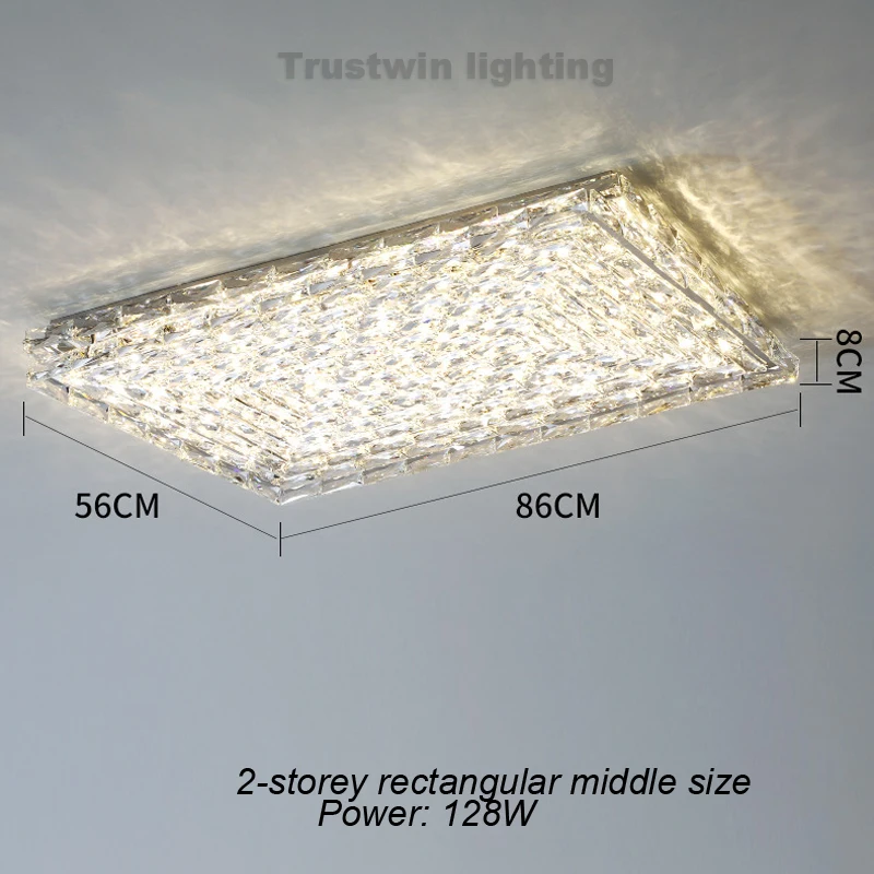 led backlight Color changeable square silver crystal LED ceiling lamp rectangular ceiling light chrome square modern LED light stainless steel led backlight strip