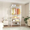 4-Tier Freestanding Garment Rack Suit for Small Space and Corner, Closet Organizer System Portable Closet Wardrobe 2