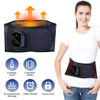 Rechargeable Heating Pad with Air Compression & Vibration for back , Waist, Shoulder Pain Relief - Lower for back Massager 1