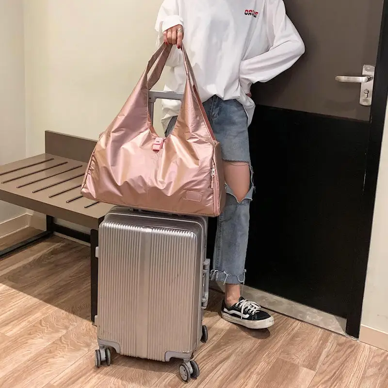 Waterproof Yoga Bag Foldable Sports Gym Travel Duffel Trolley Crossbody Bag with Dry Wet Shoes Compartment for Women Fitness Bag