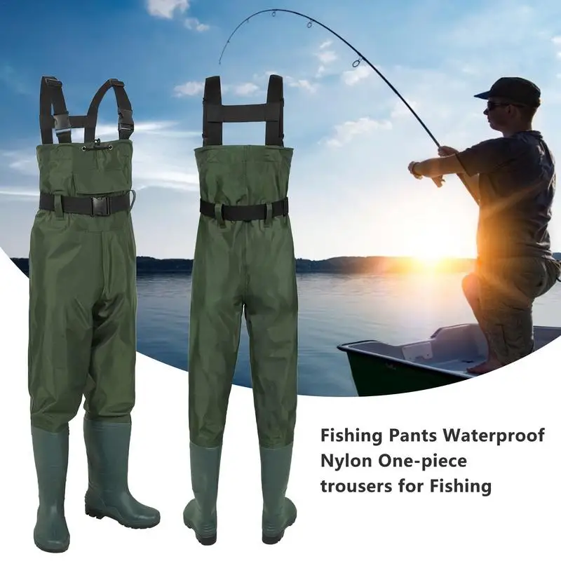 Wasserdichter Angel overall Nylon einteilige Hose Angel waders Jagd anzug mit Stiefeln Fliegen fischen Overalls