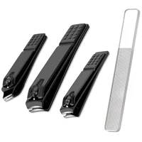 4Pcs/Set Nail Clippers Stainless Steel Anti Splash Fingernail Cutter Manicure Tools Bionics Design Nail Trimmer Pedicure Scissor 1