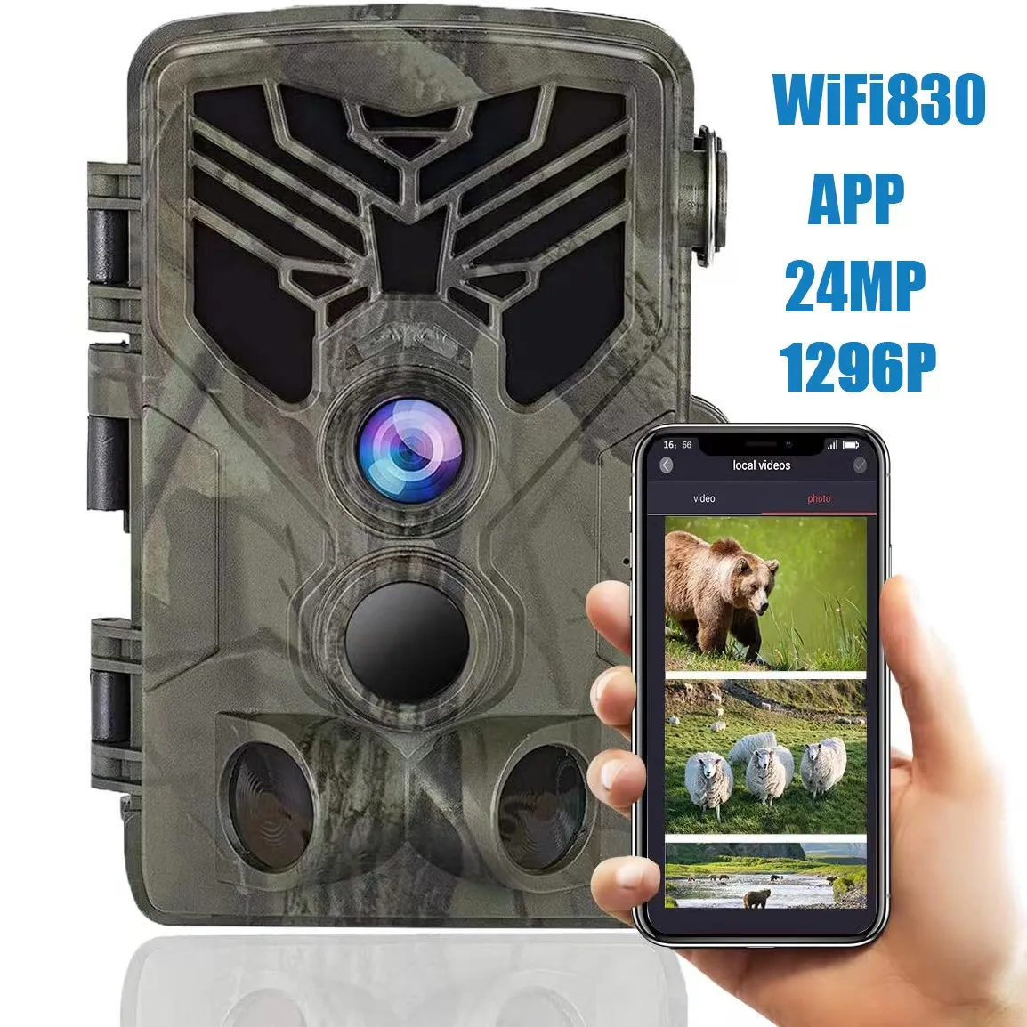 Wifi830 Trail Camera Wifi APP Bluetooth Control Hunting Cam Live Stream