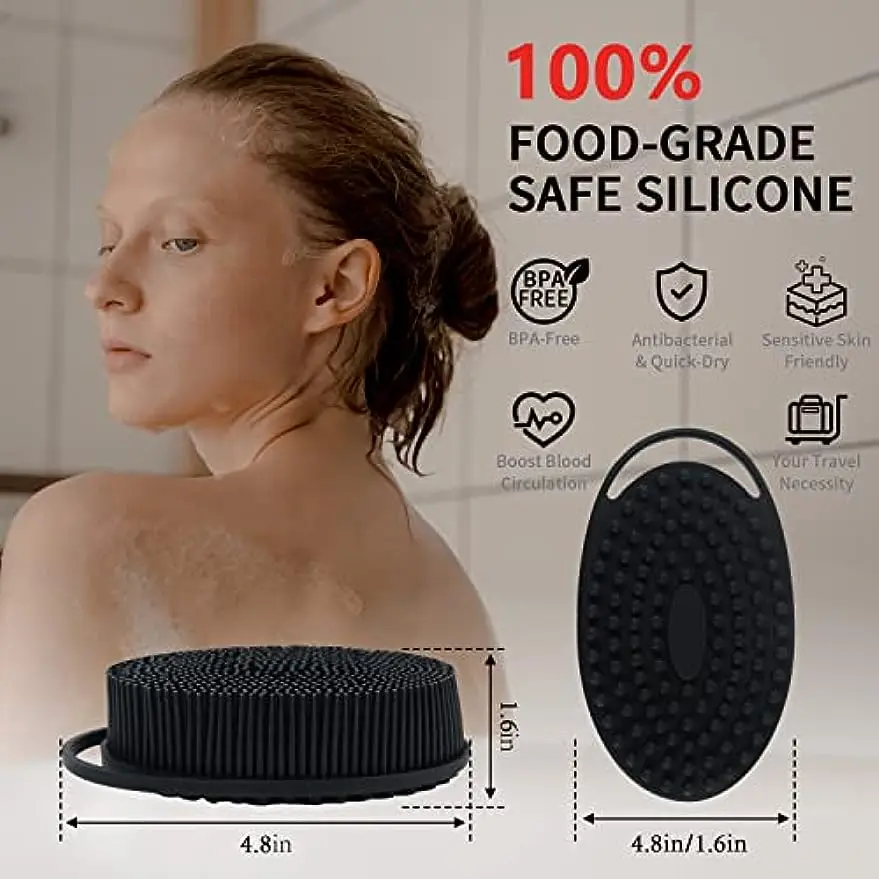 Body Scrubber Silicone Loofah Wash Brush for Shower