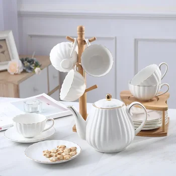6PCS White Ceramics Pumpkin Coffee Cup Set 1