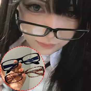 Japanese Retro Square Small Frame Glasses Frame for Women's Anti Blue Light Glasses Girls New Fashion Y2K Style Eyeglasses Frame