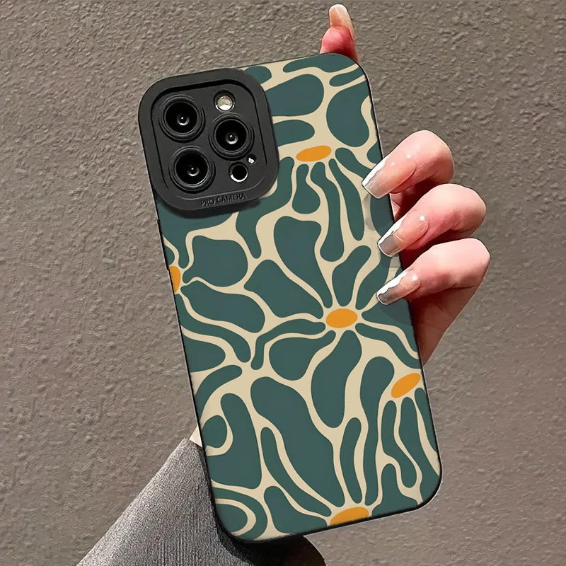 Floral & Geometric Patchwork Soft Phone Case Cover