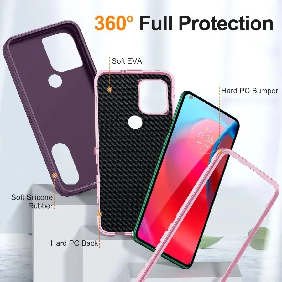 3-in-1 Hybrid Shockproof Anti-Scratch Protective Case with Stand