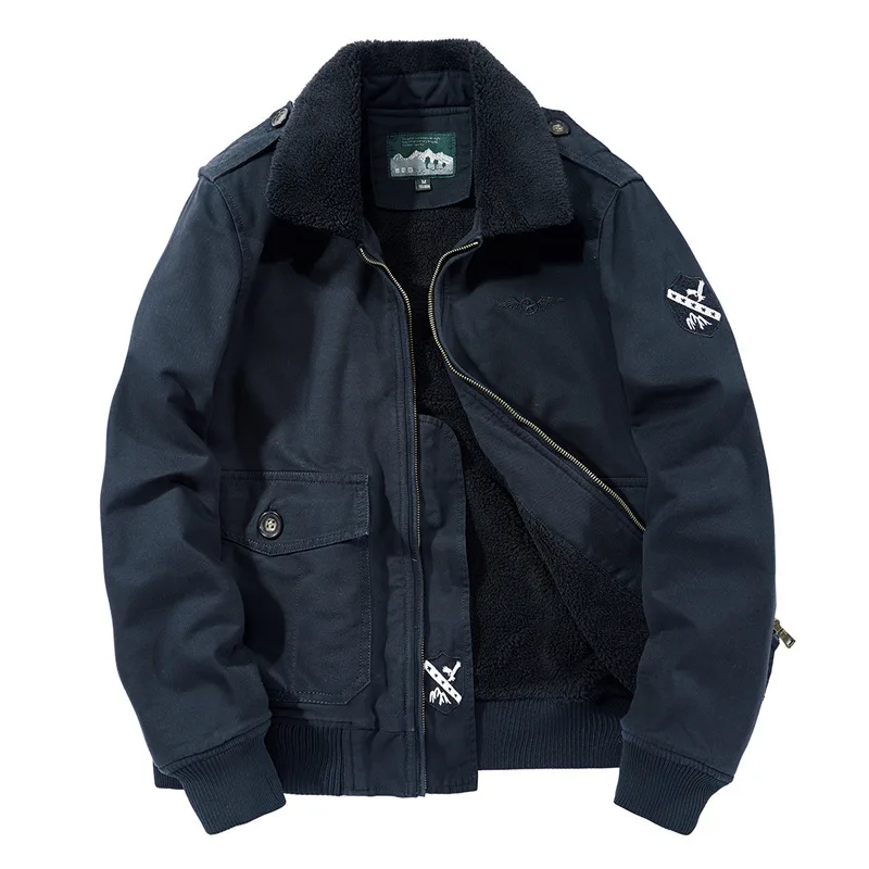 Men Clothing Flying Suit Winter Plush Jacket Men's Loose Three-dimensional Thick Padded Multi-pocket Outdoor Leisure Warm Jacket