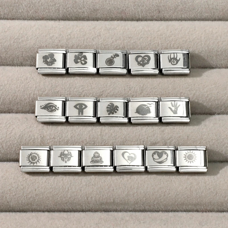 Girls DIY Laser Engraving Charm Links Bracelet