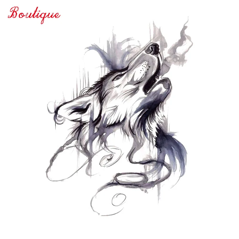 

Howling wolf head ink Decal PVC car and motorcycle sticker waterproof reflective polyethylene sticker