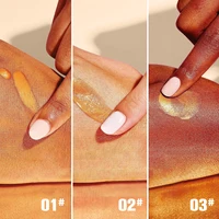 PHOFAY Body Shimmer Oil Highlighter Gold Glitter Waterproof Smooth Face Body Glow Illuminator Non-sticky Liquid Body Highlight 2