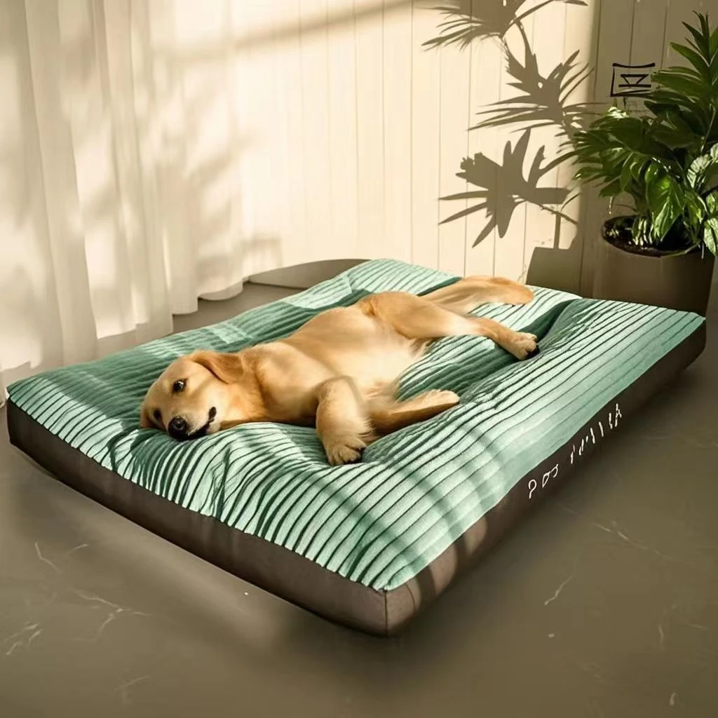 Perrera lavable para perros, sofá grande para mascotas para las cuatro estaciones, además de pana gruesa, cojín para dormir profundo, estera para cachorros para perros pequeños a grandes
