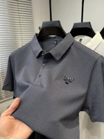 Polo d'été décontracté pour hommes, à la mode, de luxe, Design en Relief, manches courtes, haute qualité, élastique, respirant, séchage rapide, t-shirt 3