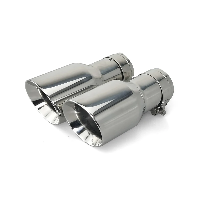 Universal Exhaust System End Chrome Pipe Car Exhaust Tip straight angle cut 1PCS 304 Stainless