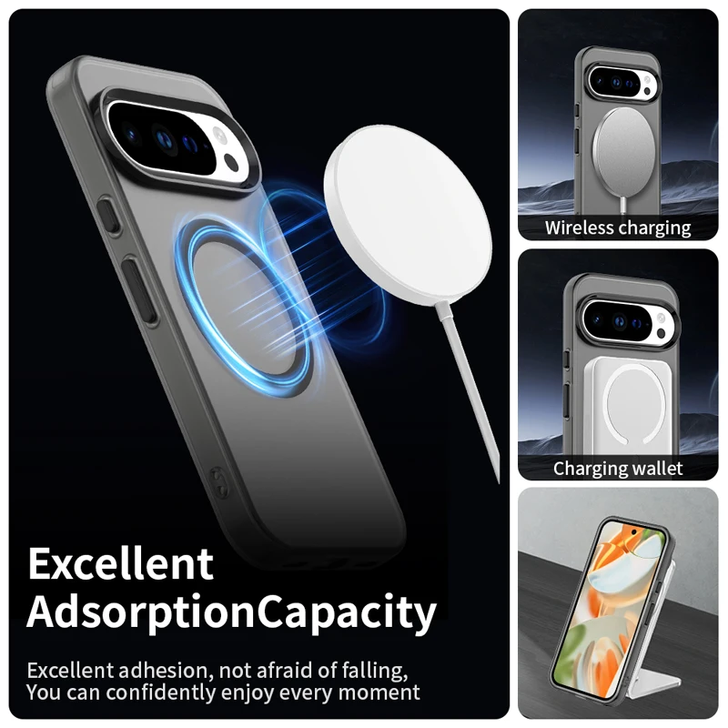Candy Colour Magnetic Clear Transparent Slim Phone Case with PC Back and TPU Bumper