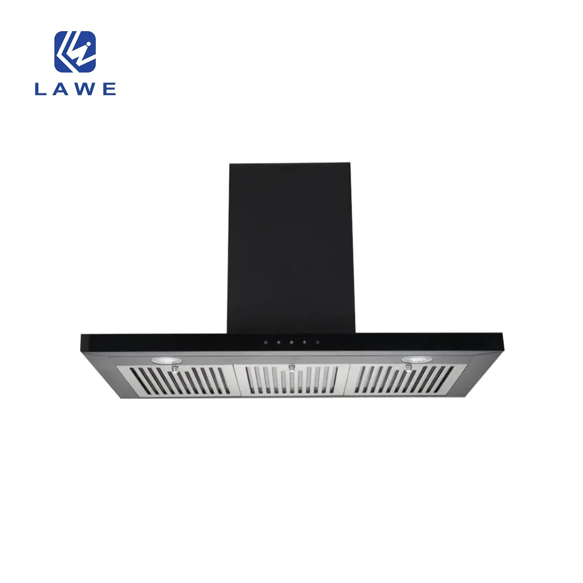 90cm kitchen range hood led light push button t shape fan downdraft cooker for kitchen exhaust chimney range hood