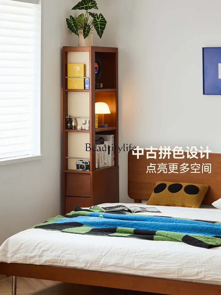 yj9 ヴィンテージスタイル無垢材本棚床置き収納コーナー小型狭い yj9 ヴィンテージスタイル無垢材本棚床置き収納コーナー小型狭い