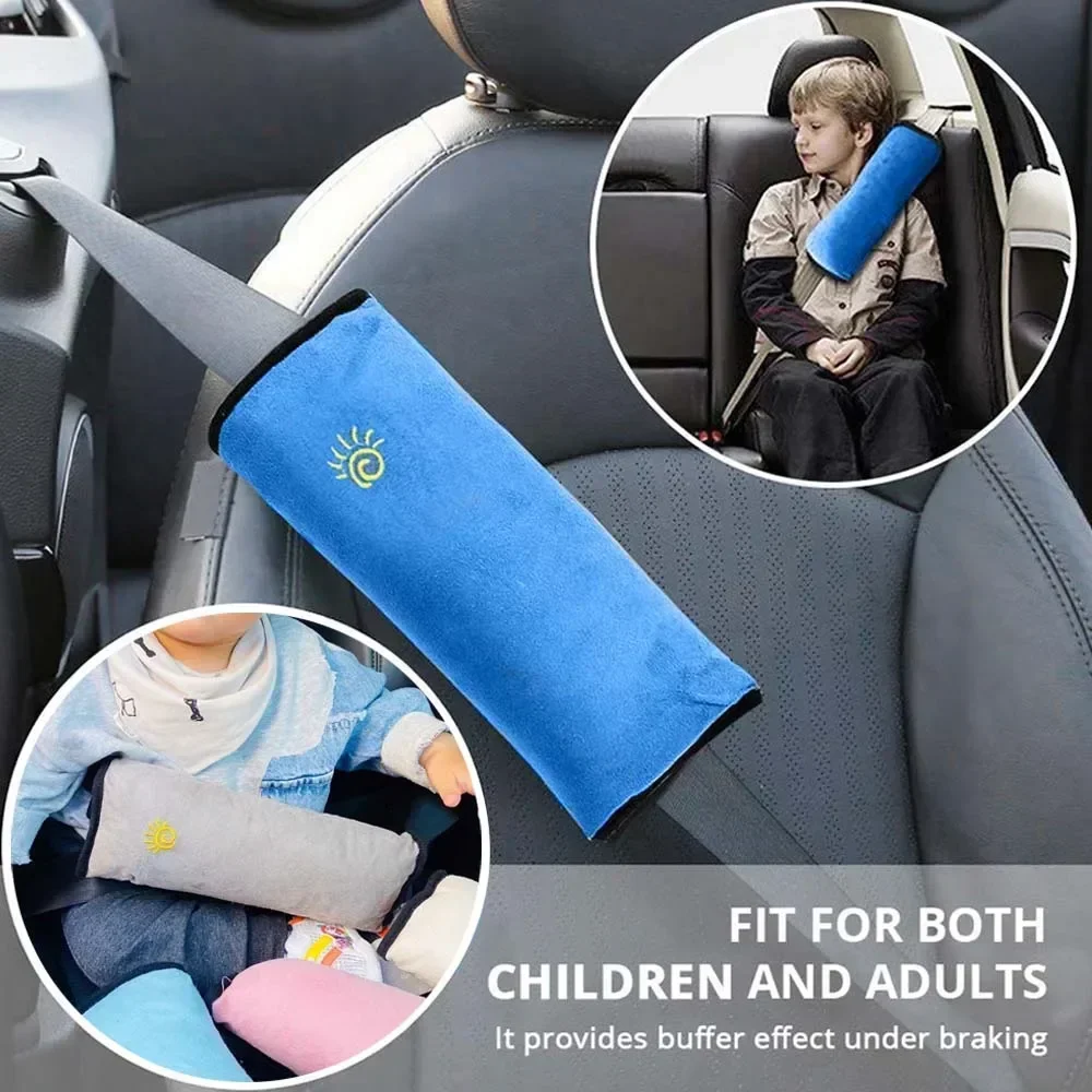 Washable Micro Suede Car Safety Belt Pillow For Kids