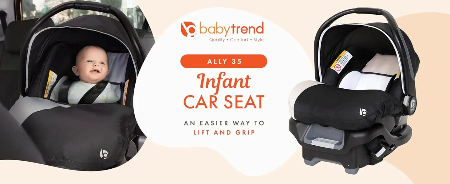 Baby Trend Ally Newborn Baby Infant Car Seat Travel System with Cover, Khaki - Header desktop