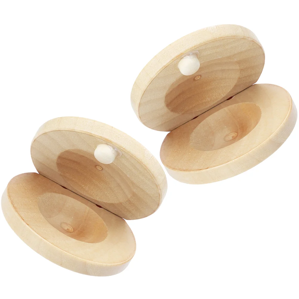 

2pcs Small Castanets Music Rhythm Castanets Percussion Instrument Wooden Castanets for Beginners
