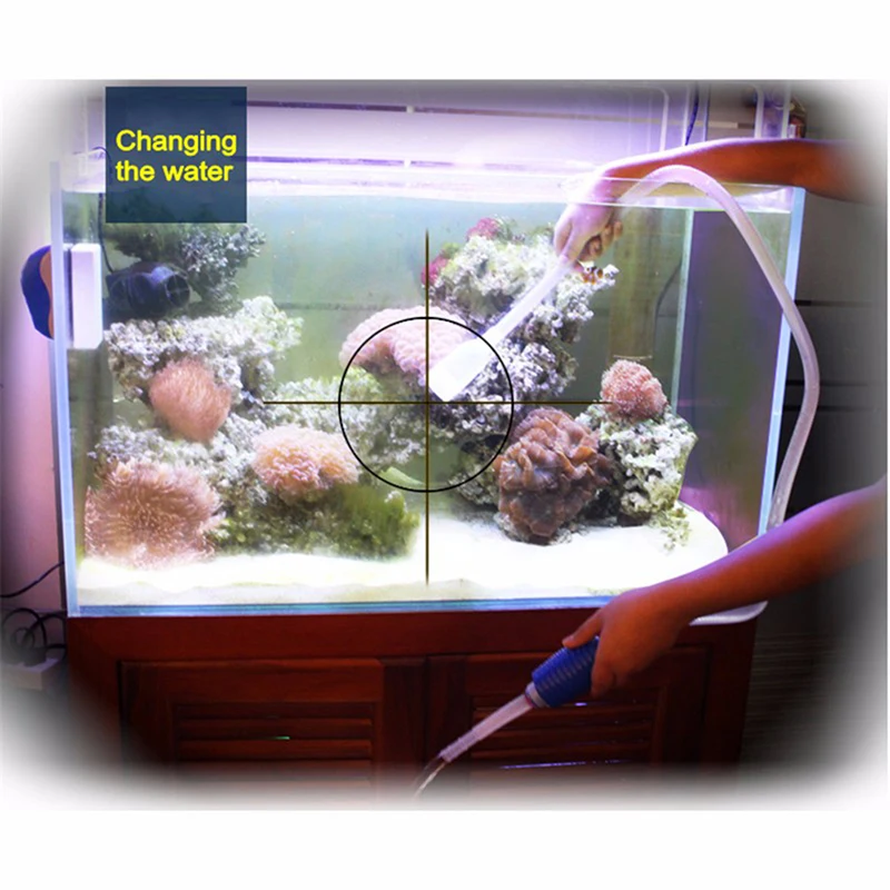 Aquarium Manual Cleaner Siphon Gravel Suction Pipe Fish Tank Vacuum Water Filter Change Pump Tools Fishbowl Supplies Home water filter fish tank water purifier