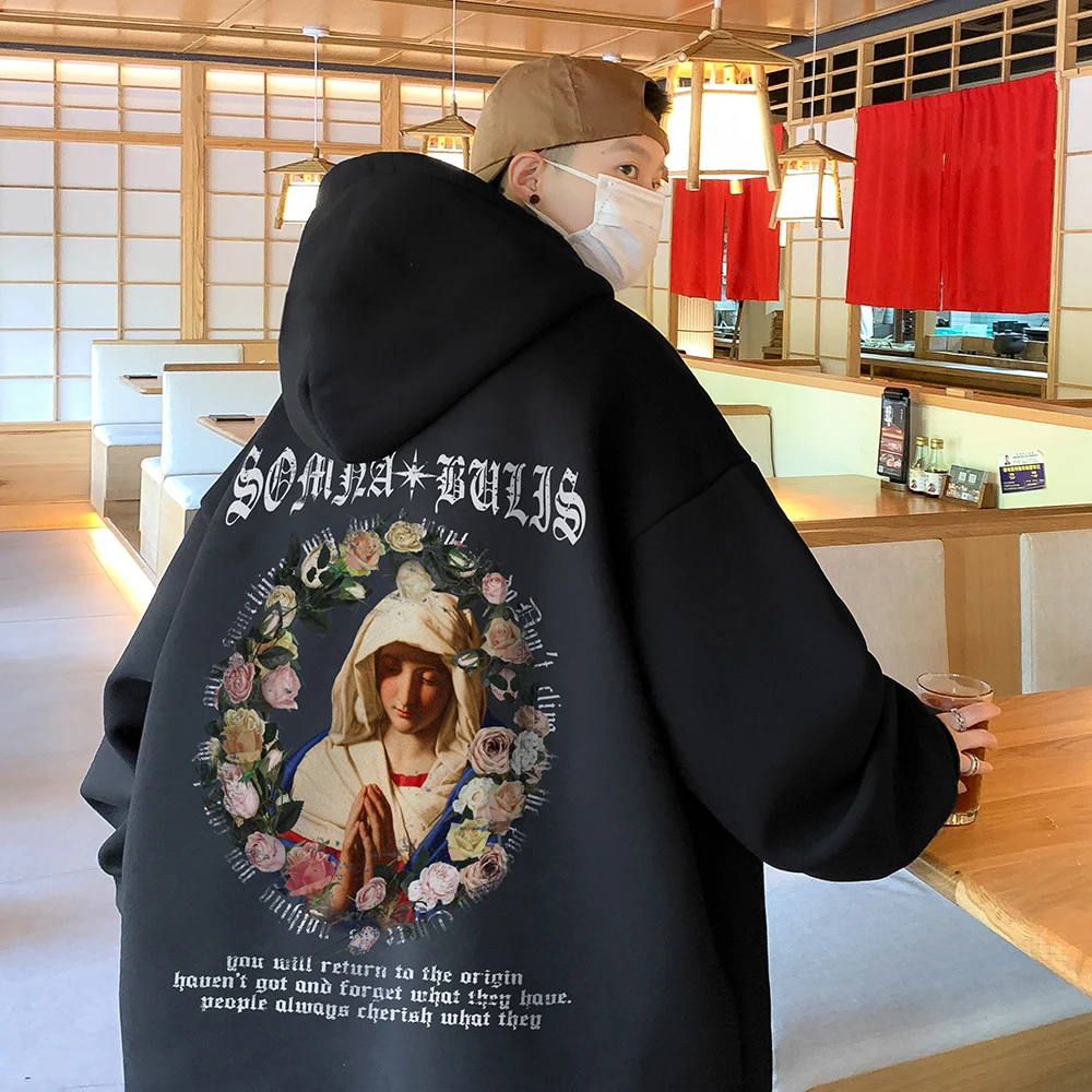 

Godly Girls Printing Hoodies Pullover Man Loose Oversized Cotton Sweatshirts Sleeve Tops Hooded Harajuku Y2k Streetwear