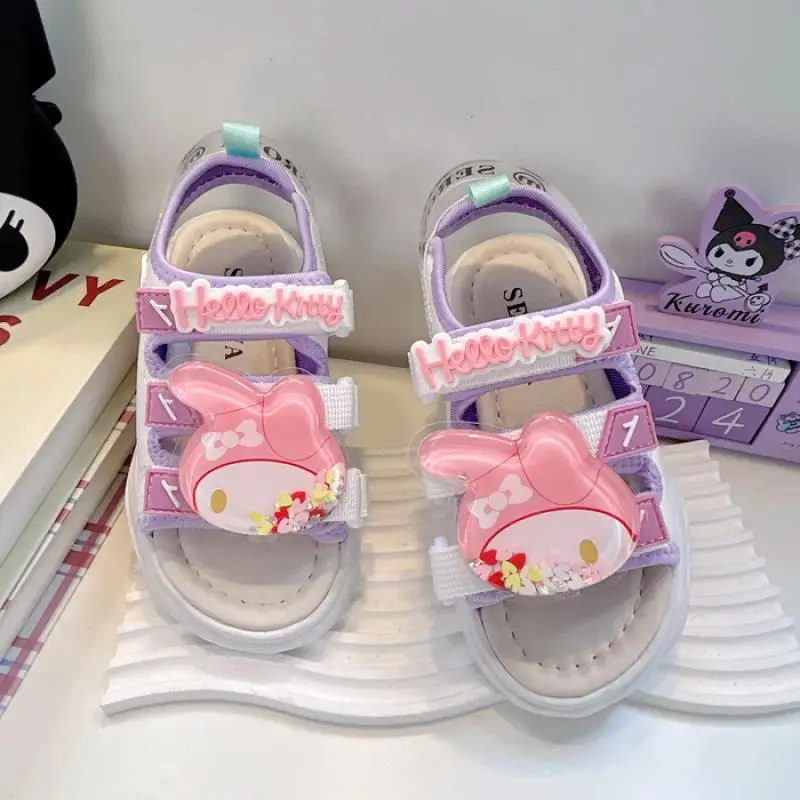 

Sweet My Melody Anime Kawaii Sanrio Beach Shoes Summer Cute Cartoon Children Can Wet Water Casual Sandals Princess Shoes Gifts