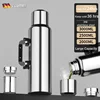 Stainless Steel Water Bottle with Handle, Portable Sports Bottle, Leakproof, BPA Free, Large Capacity, Thermos with Handle