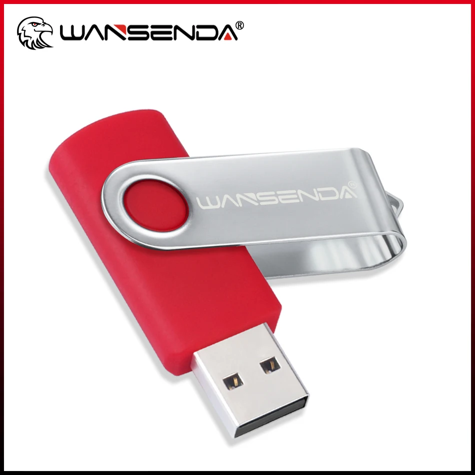 

WANSENDA USB Flash Drive Rotation Pen Drive 128GB 64GB 32GB 16GB 8GB Metal Pendrive 256GB USB 2.0 Flash Memory Stick