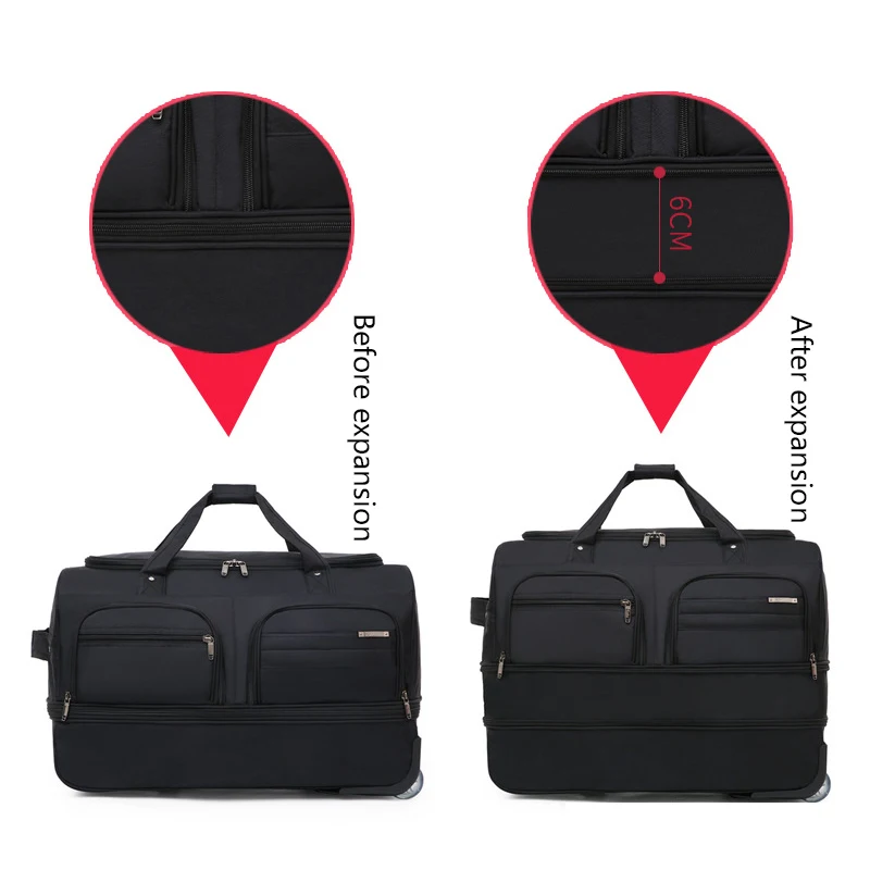 Large capacity Trolley Bags With Wheels Wheeled bag Foldable Oxford Luggage Travel Suitcase Rolling Bags Travel Luggage rolling luggage trolley folding luggage trolley
