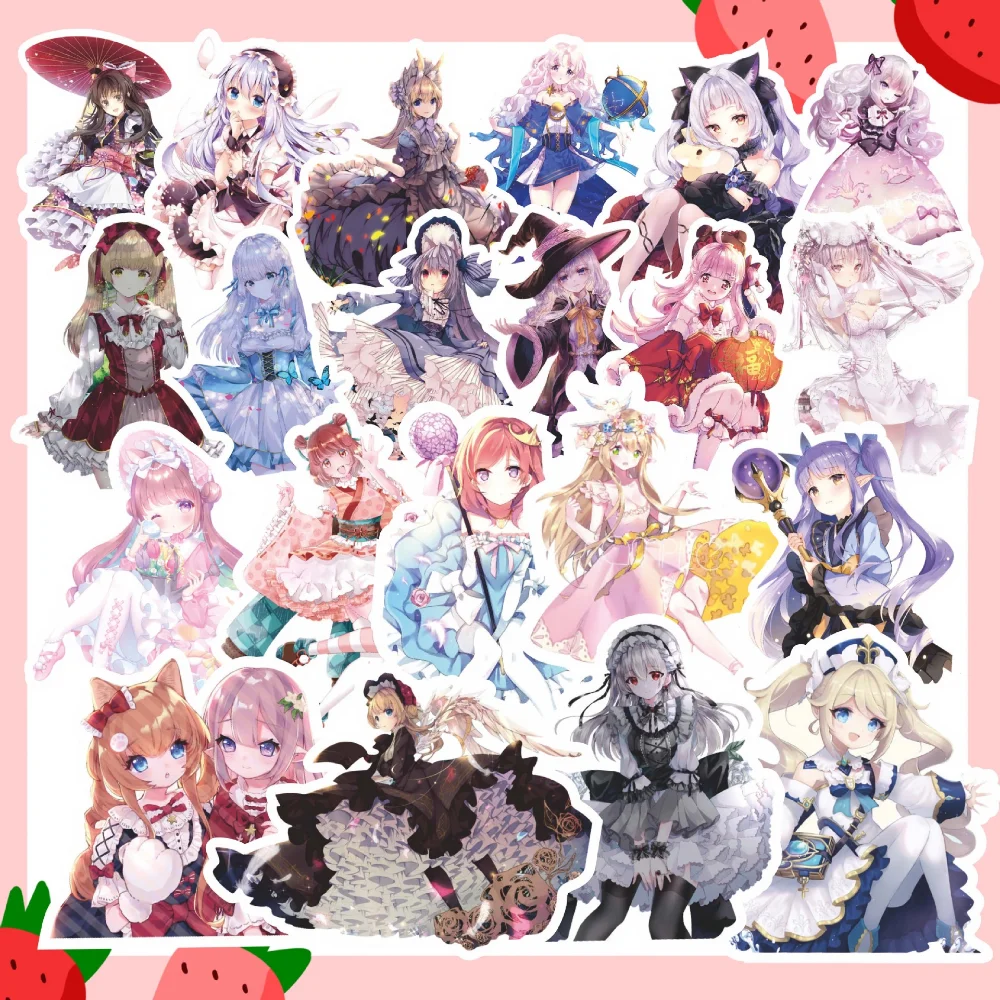 

175Pcs Kawaii Anime Gothic Girl Lolita Dream Hand Account Sticker for Refrigerator Suitcase Skateboard Phone Stickers Wholesale