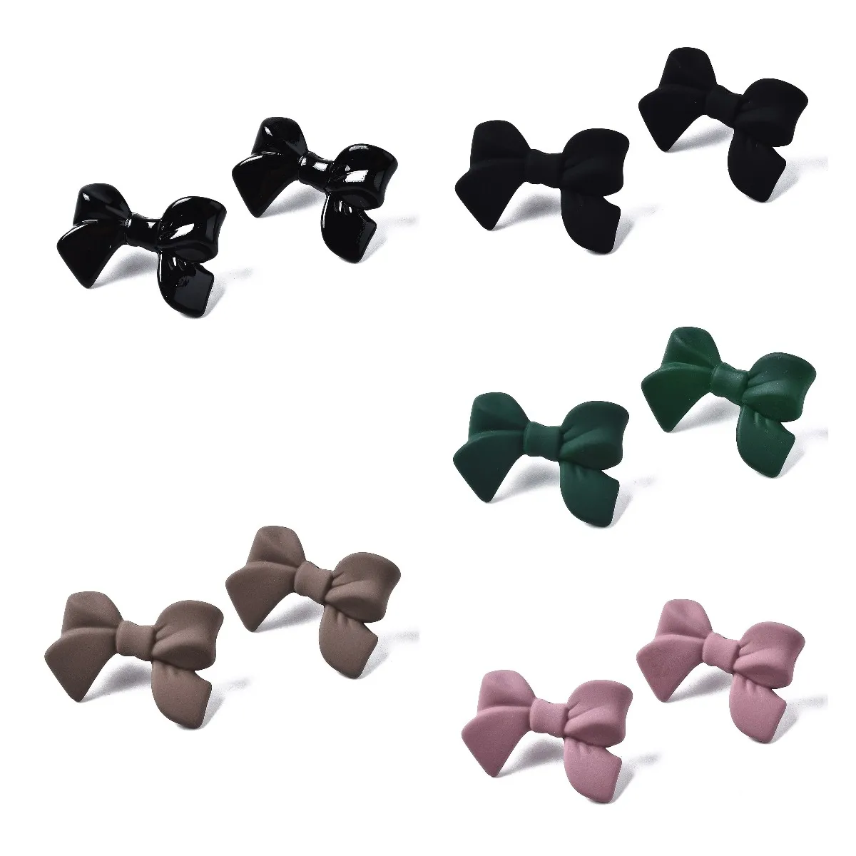 Kissitty 100Pcs Risultati Dell'Orecchino A Perno Bowknot In Plastica Verniciata A Spruzzo Ccb Per Accessori Fai Da Te Risultati Dei Gioielli Regalo