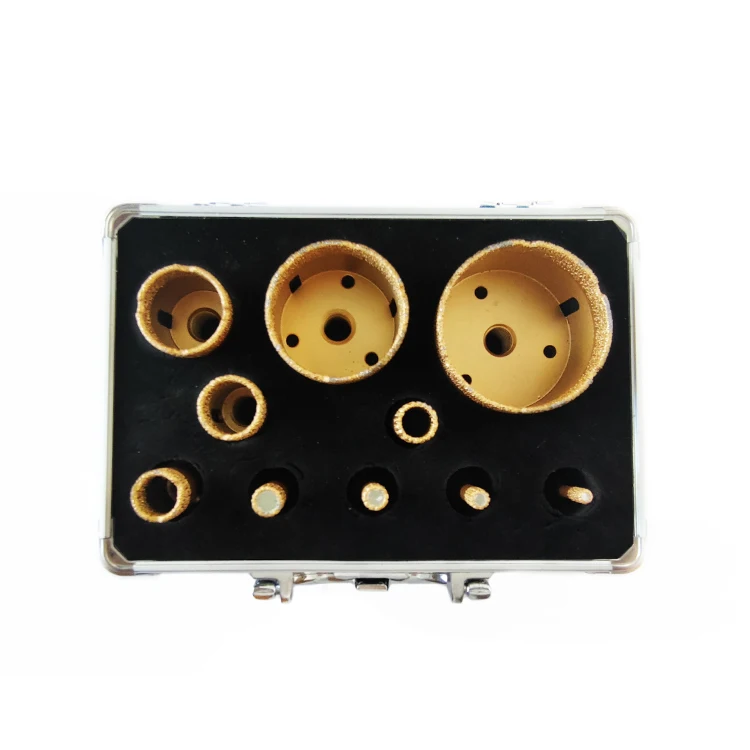 

10pcs Diamond Core Bit Set For Stone Porcelain Granite Tile Glass Marble Brazed Cut 20-68mm Dry Diamond Core Drill Bits Hole Saw