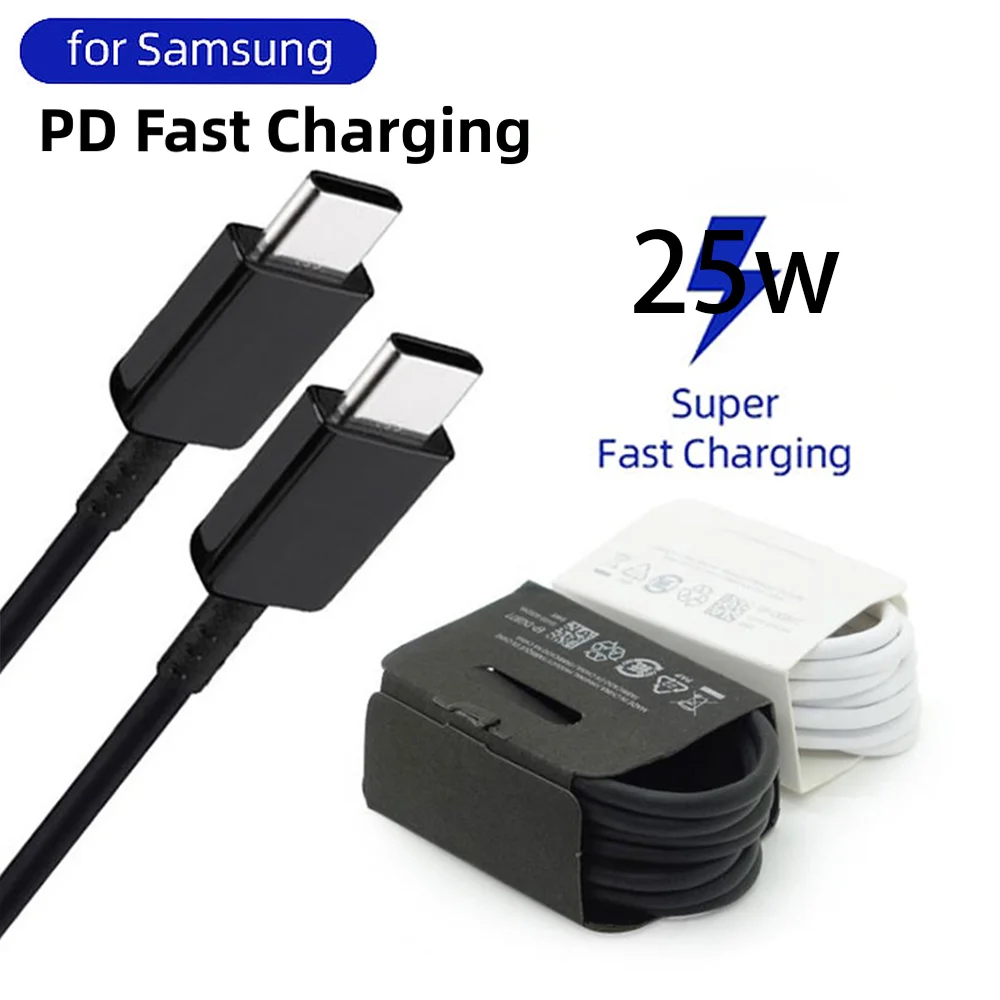 Original PD 25W Fast Charge Type-C To Type C Cable For Samsung Galaxy S22 S21 FE S20 Note 20 10 Plus A52S A73 Charging Data Cord