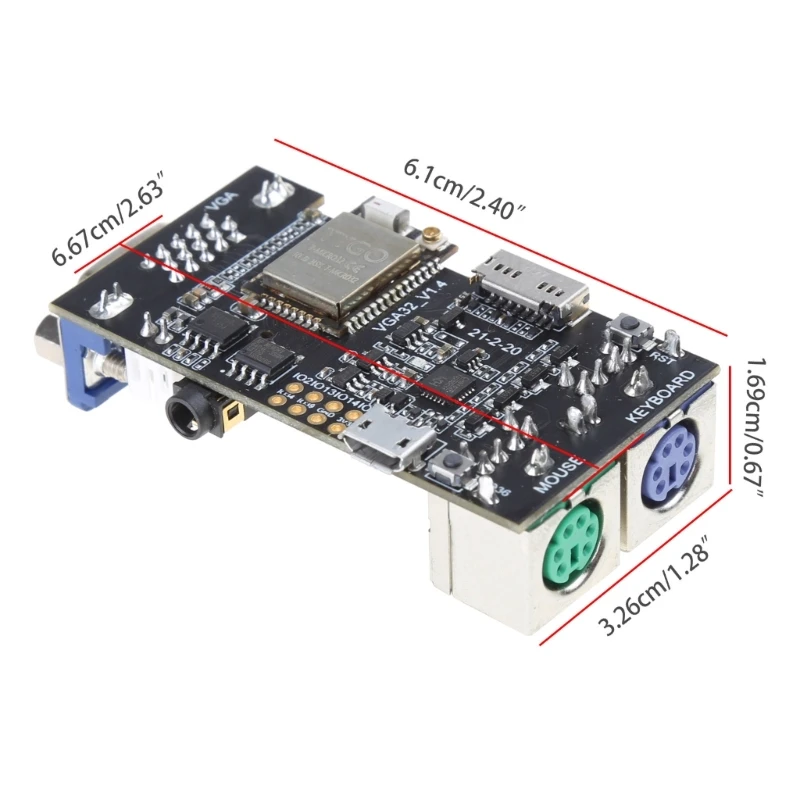 VGA 컨트롤러 보드 PS/2 마우스 키보드 제어 모듈(Micro32 칩셋 게임 엔진 포함) ESP32용 ANSI/VT 터미널