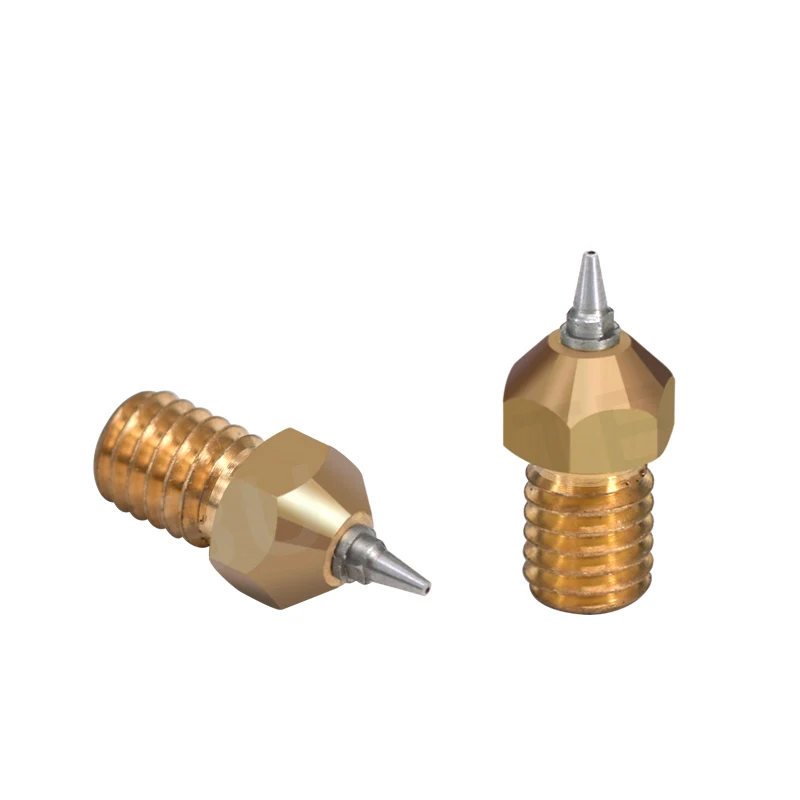E3D Brass Nozzle With Stainless Steel Tip Detachable Inner Diameter 2.0mm Thread M6 Nozzle 0.2-1.75mm For 3D Printer Accessories